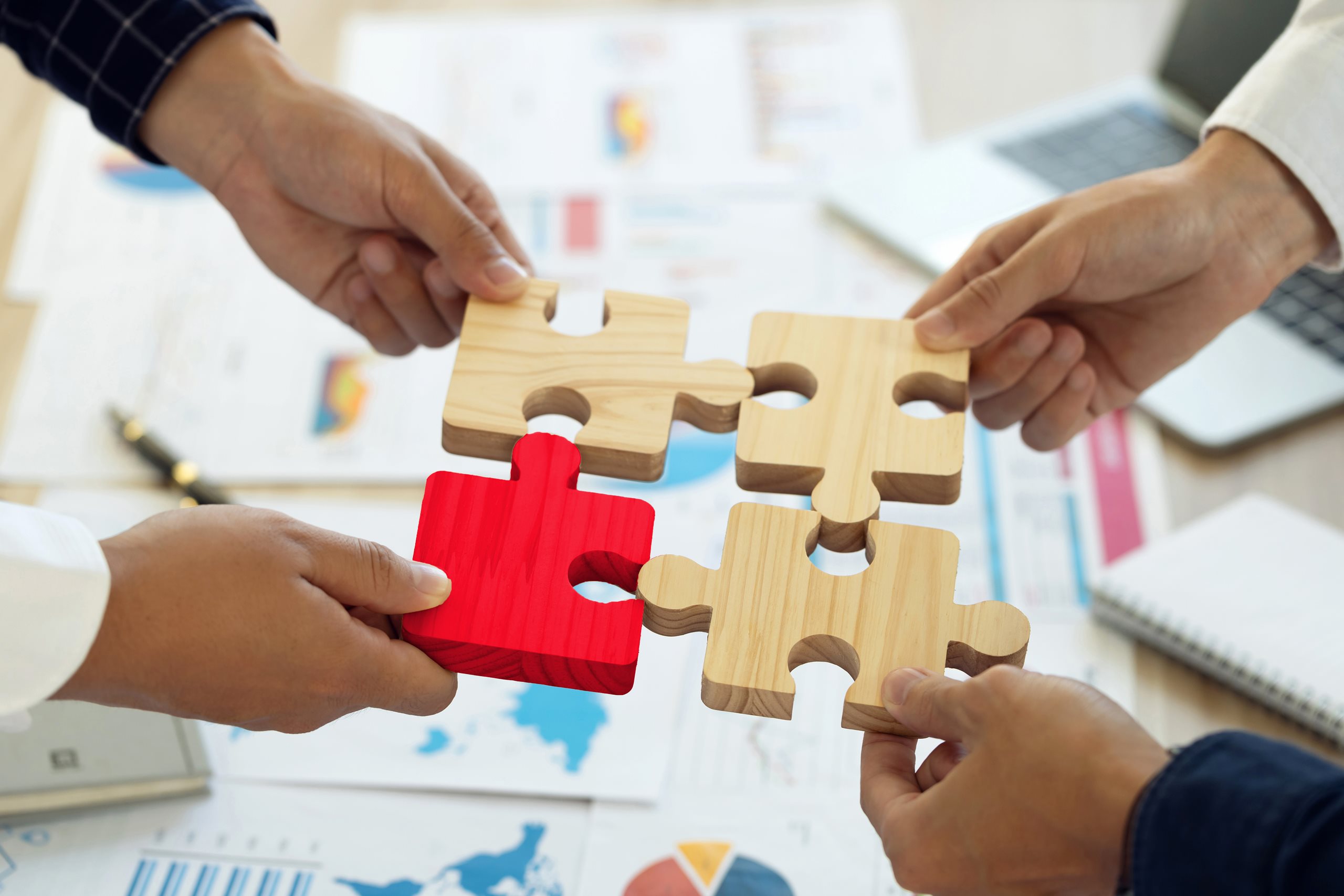 Concept of teamwork and partnership.
